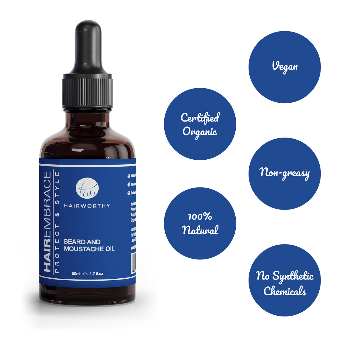 Hairworthy Hairembrace Beard Oil – Softening & Nourishing, Daily Use