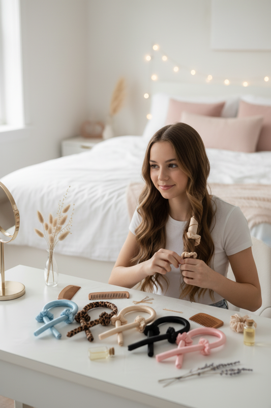 Heatless Curler Lifestyle with Product