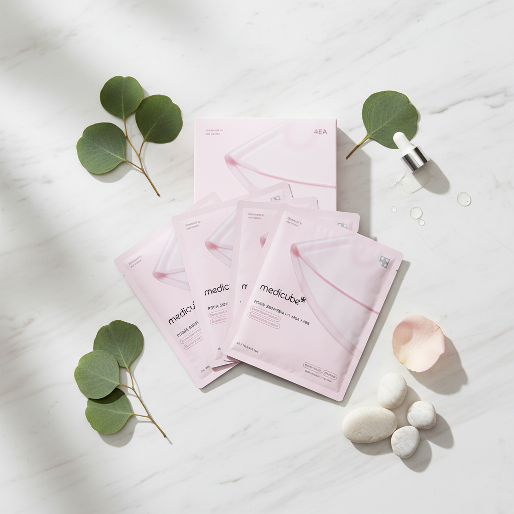 Medicube spa minimalista con producto real